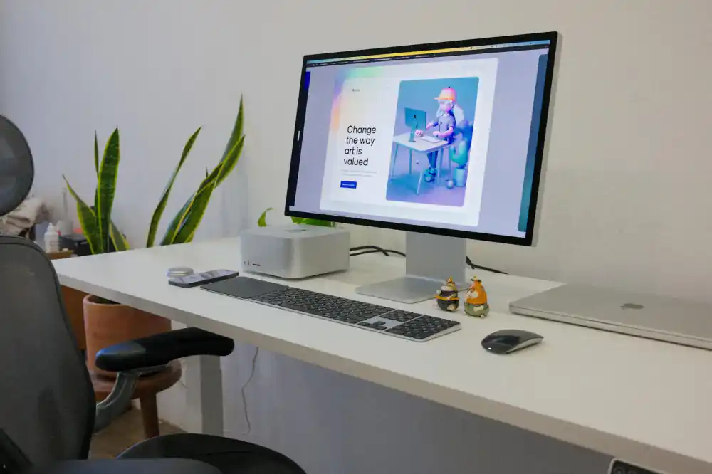 Apex Series standing desk in a modern design studio